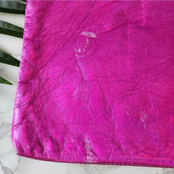 Cabi Metallic Pink Leather Clutch Bag Purse Medium Size - Picture 2 of 4